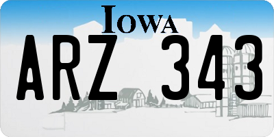 IA license plate ARZ343