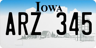 IA license plate ARZ345