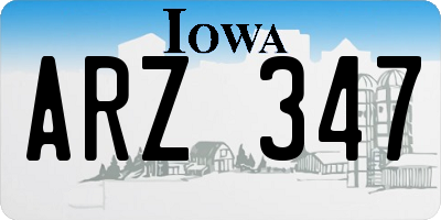 IA license plate ARZ347