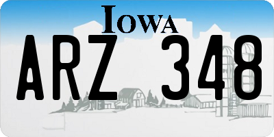 IA license plate ARZ348