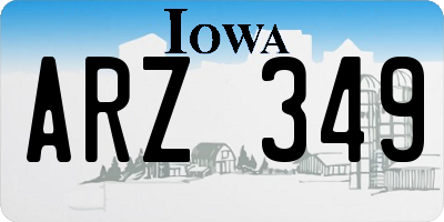 IA license plate ARZ349