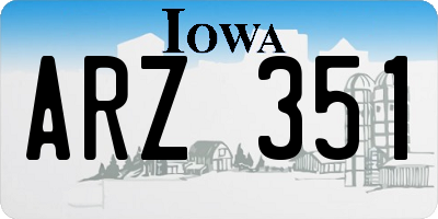 IA license plate ARZ351