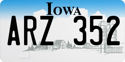 IA license plate ARZ352