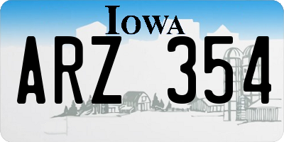 IA license plate ARZ354