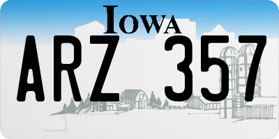 IA license plate ARZ357