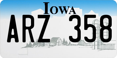 IA license plate ARZ358