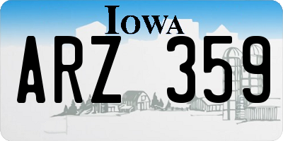 IA license plate ARZ359