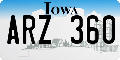 IA license plate ARZ360