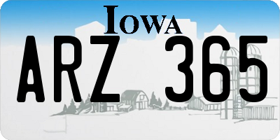 IA license plate ARZ365