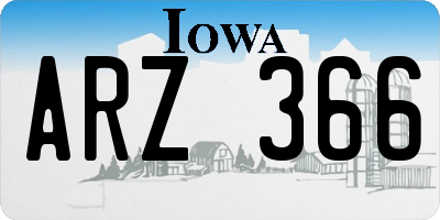 IA license plate ARZ366