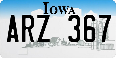 IA license plate ARZ367