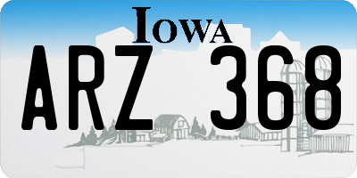 IA license plate ARZ368