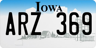 IA license plate ARZ369