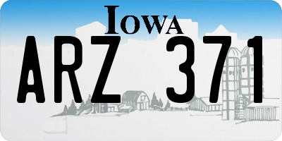 IA license plate ARZ371