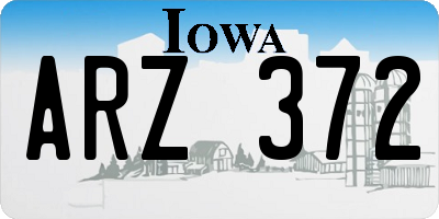 IA license plate ARZ372
