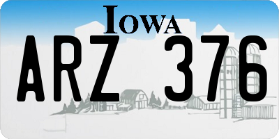 IA license plate ARZ376