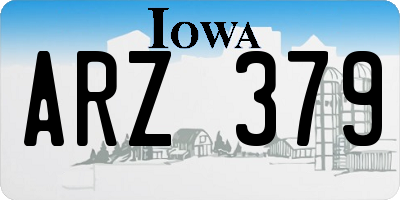 IA license plate ARZ379