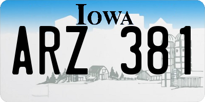 IA license plate ARZ381