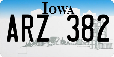 IA license plate ARZ382