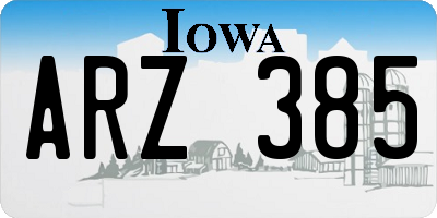 IA license plate ARZ385