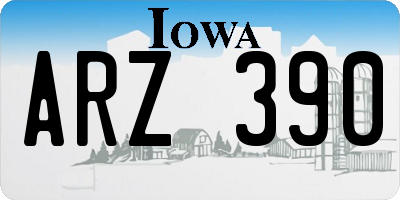 IA license plate ARZ390