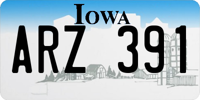 IA license plate ARZ391