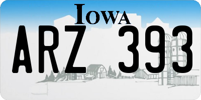 IA license plate ARZ393