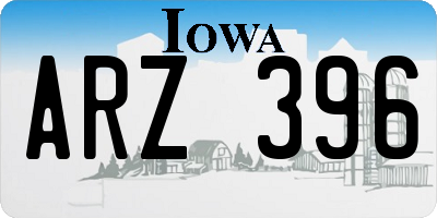 IA license plate ARZ396