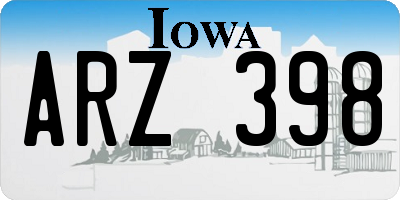 IA license plate ARZ398
