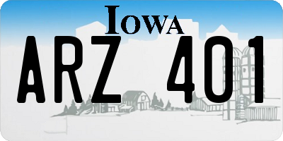 IA license plate ARZ401