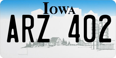 IA license plate ARZ402