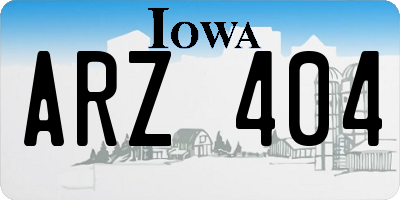 IA license plate ARZ404