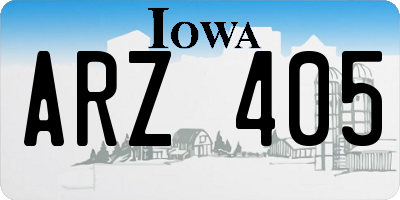 IA license plate ARZ405