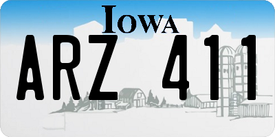 IA license plate ARZ411