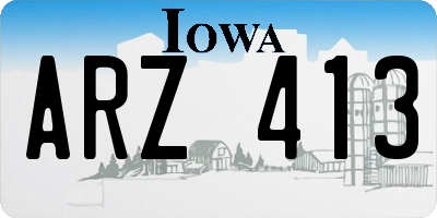 IA license plate ARZ413