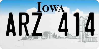 IA license plate ARZ414