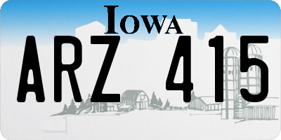 IA license plate ARZ415