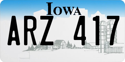 IA license plate ARZ417