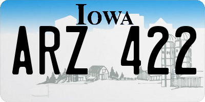 IA license plate ARZ422
