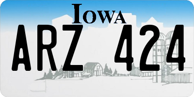 IA license plate ARZ424