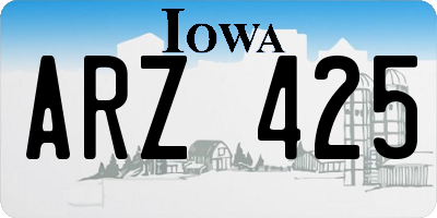 IA license plate ARZ425