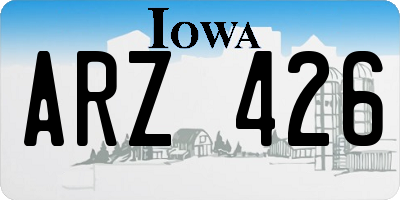 IA license plate ARZ426