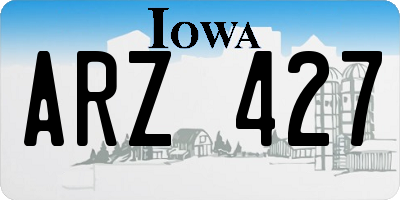 IA license plate ARZ427