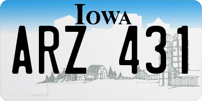 IA license plate ARZ431