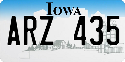 IA license plate ARZ435
