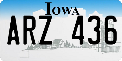 IA license plate ARZ436