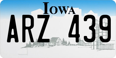 IA license plate ARZ439