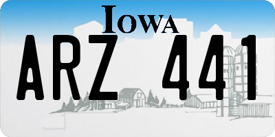 IA license plate ARZ441