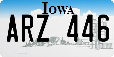 IA license plate ARZ446