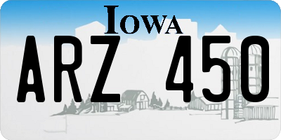 IA license plate ARZ450